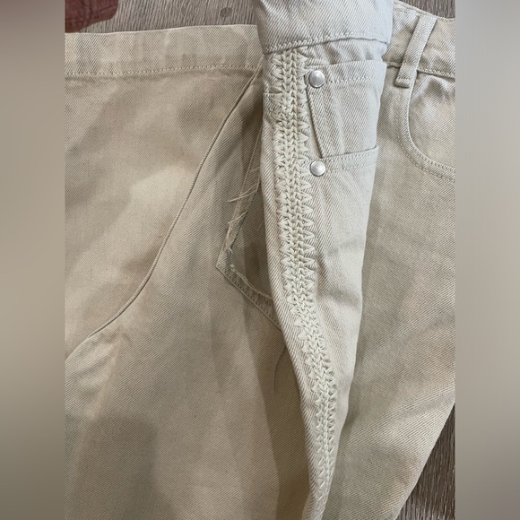 NWT Nanushka Seldes Beige Crochet-Trimmed Jeans - Picture 16 of 16